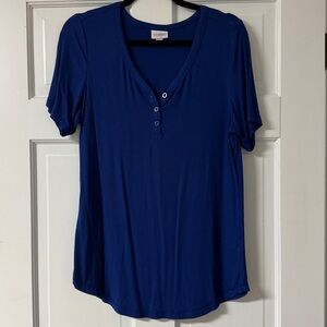 LuLaRoe • Royal Blue Y-Neck Short Sleeve Top